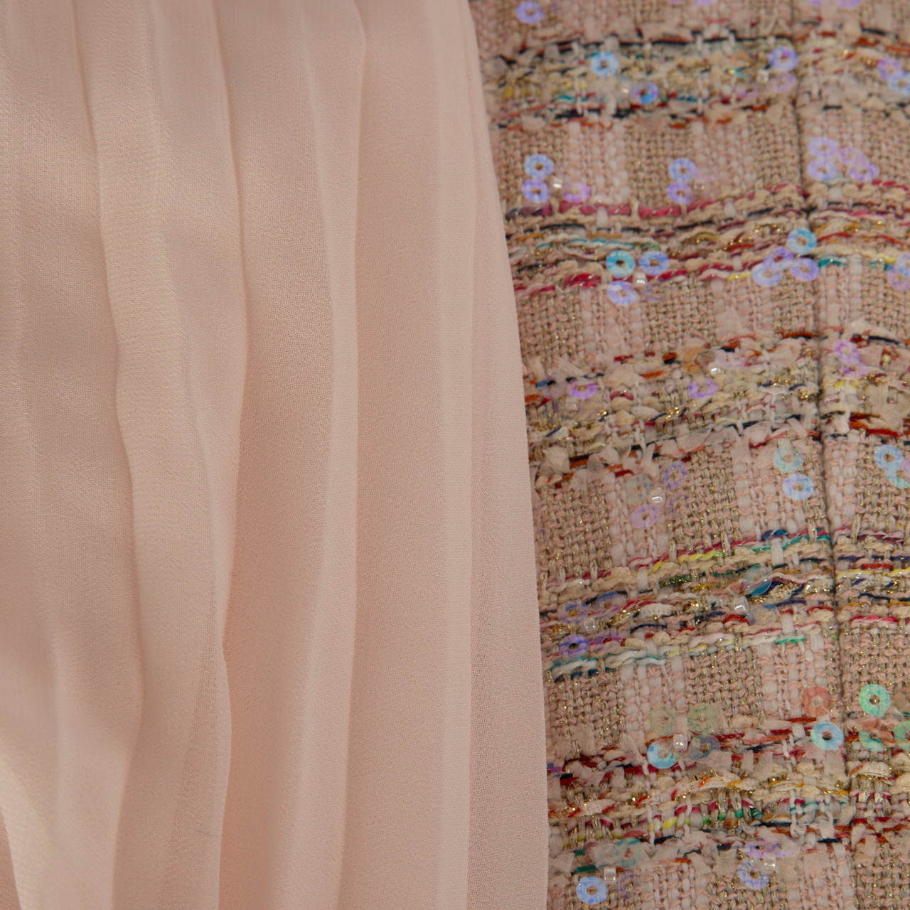 Self-Portrait Pink Tweed Jacket & Pleated Skirt Set