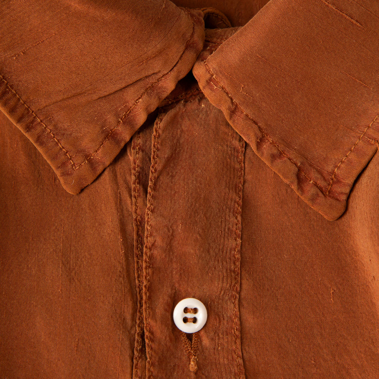 Chez Vidalenc Brown Silk Long Sleeve Shirt