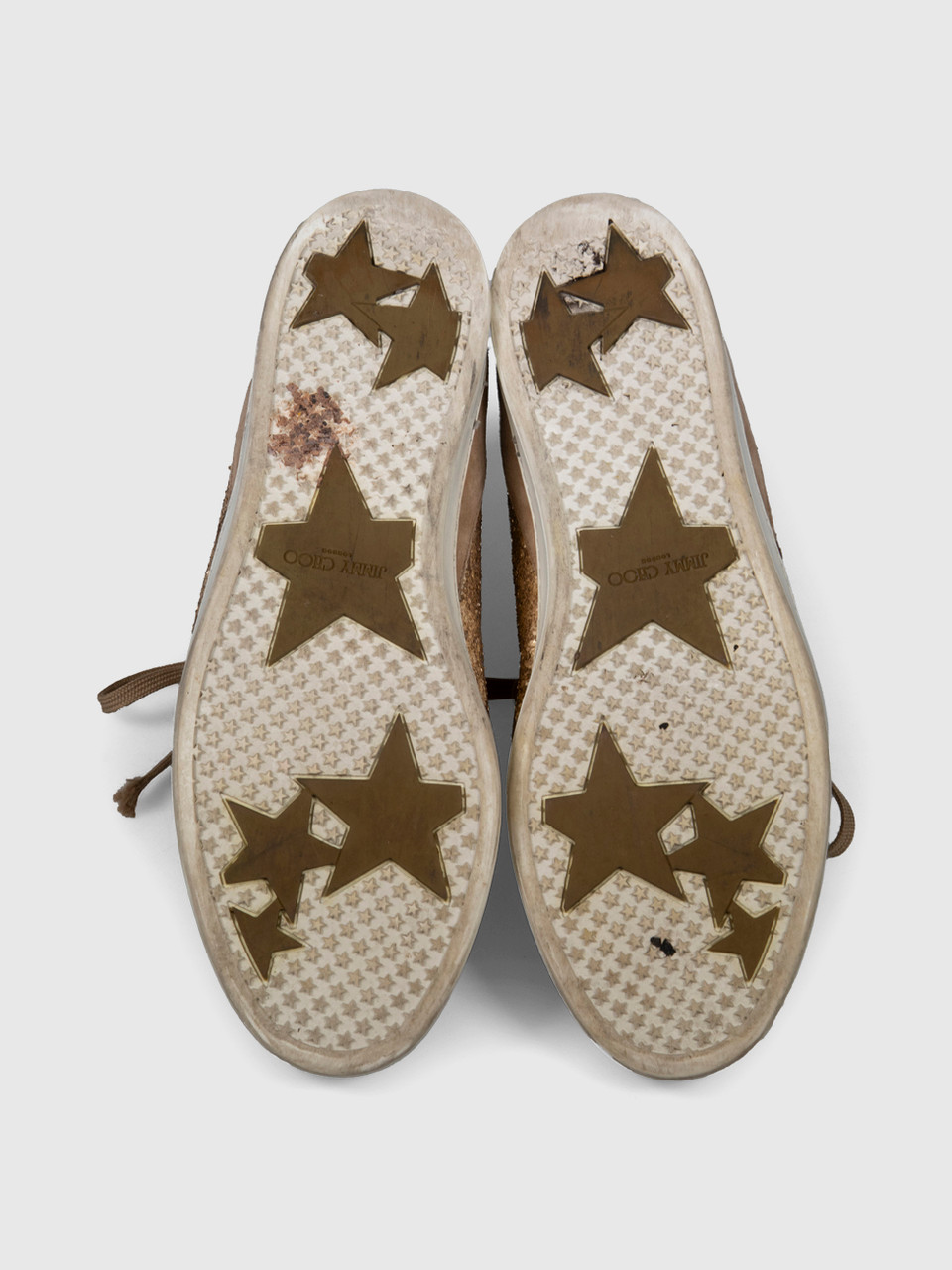 Jimmy Choo Gold Glitter High Top Sneakers