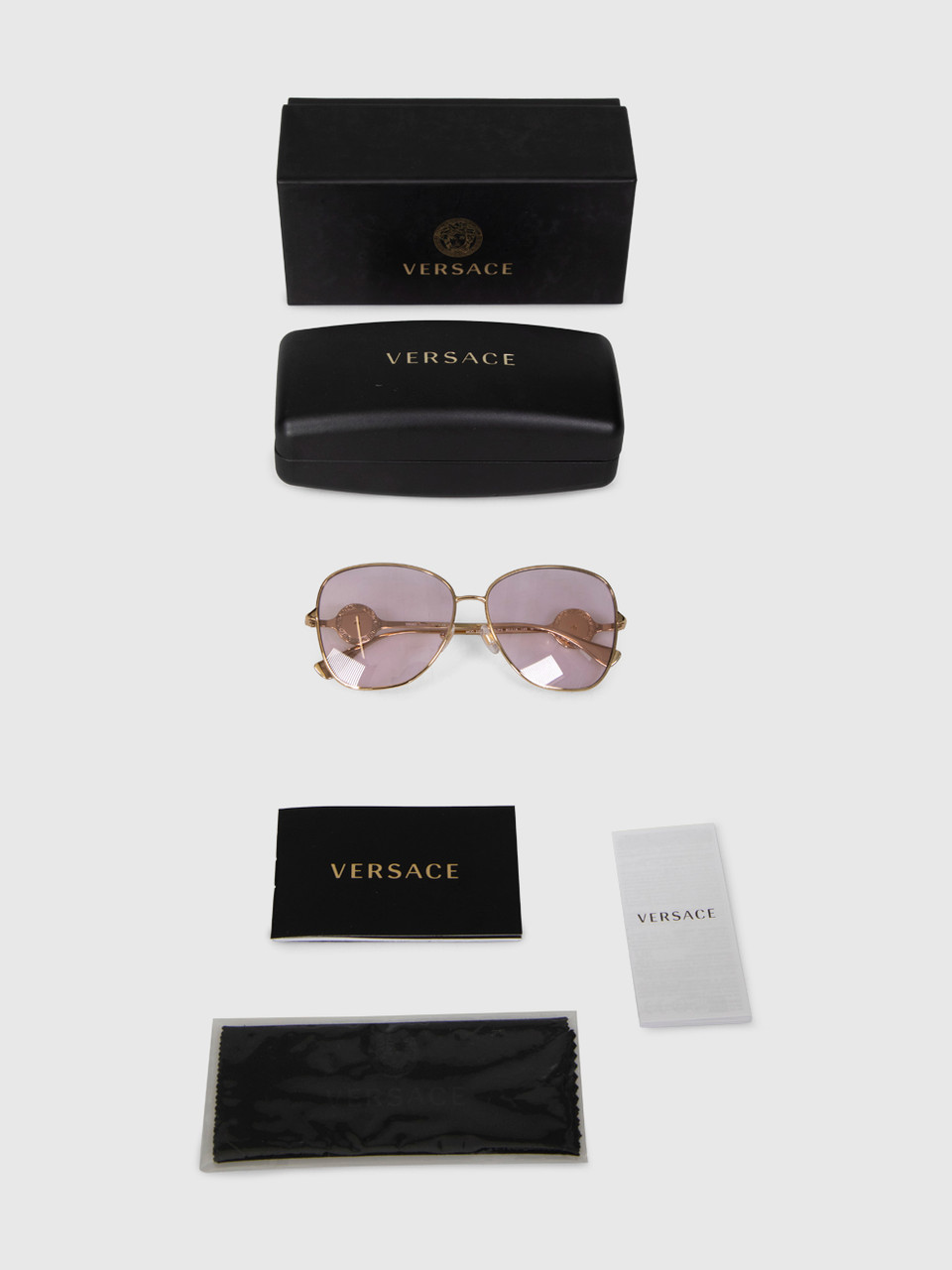 Versace Pink Butterfly Logo Arm Sunglasses