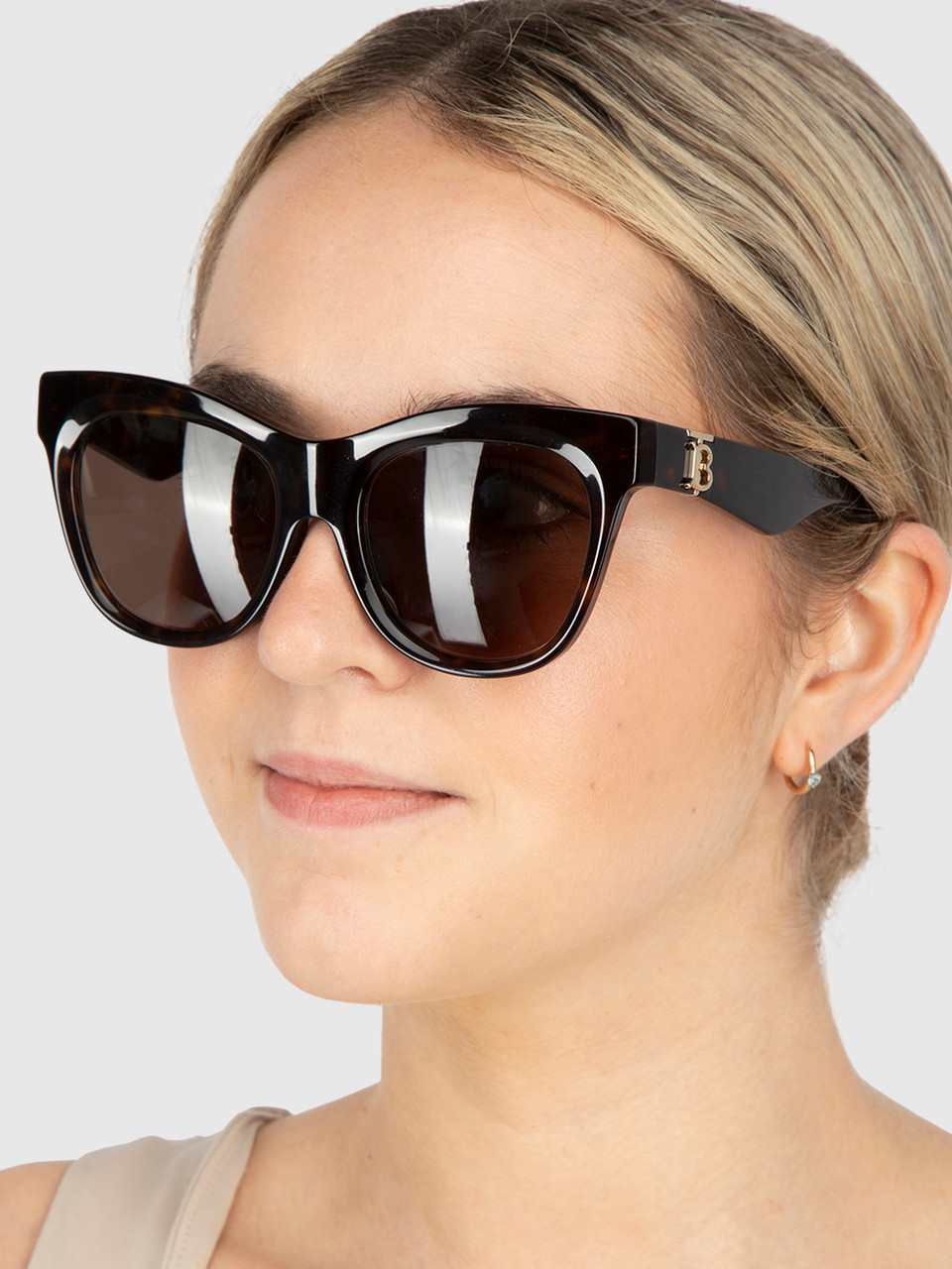 Burberry Brown Tinted Tortoiseshell Cat Eye Sunglasses