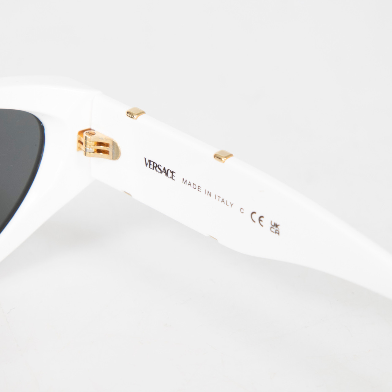 Versace White Cat Eye Logo Detail Sunglasses