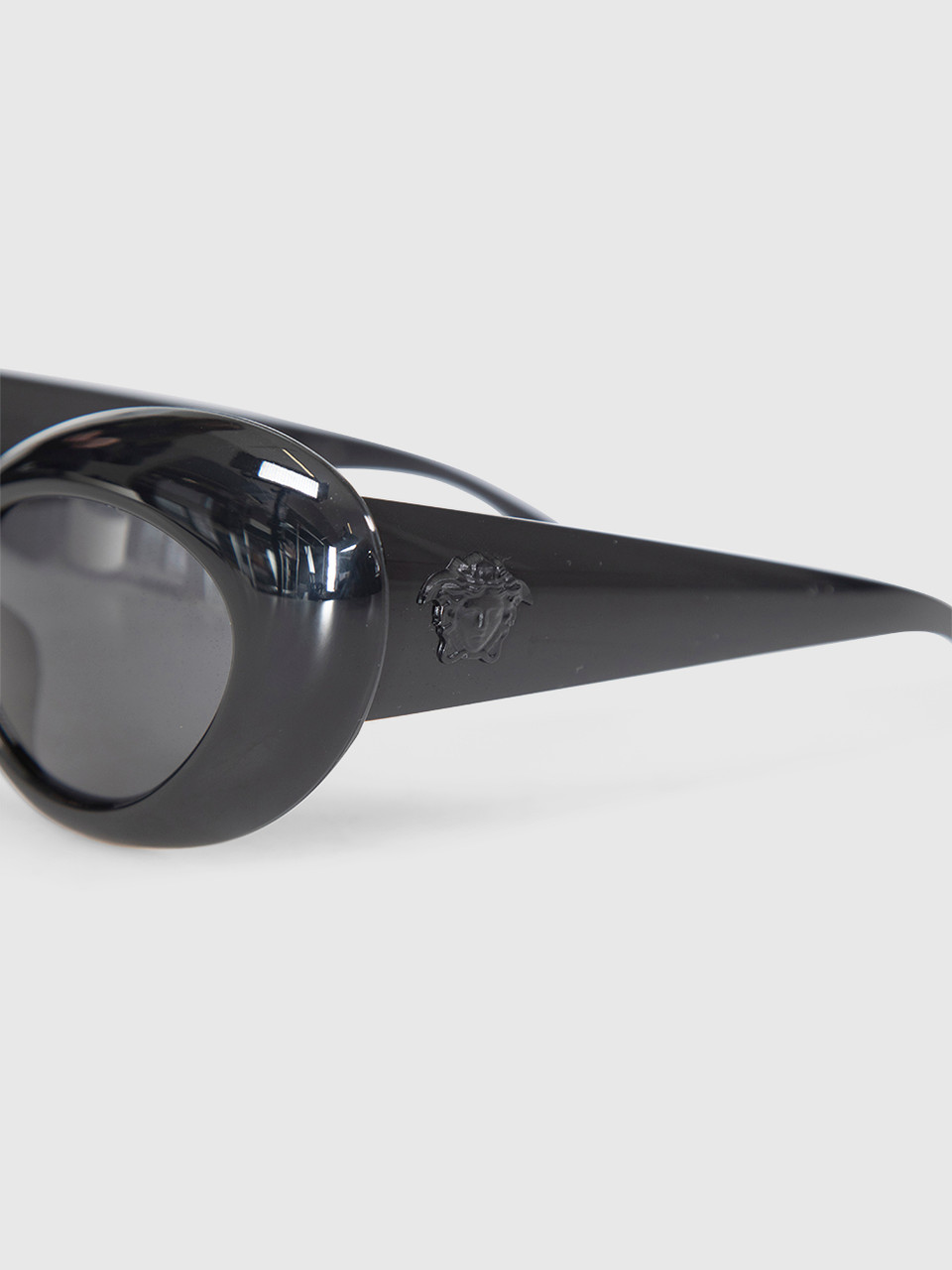 Versace Black Oval Cat Eye Sunglasses