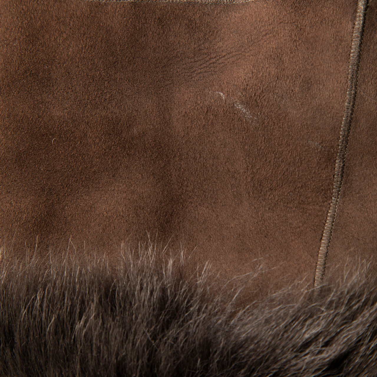 Joseph Brown Leather Fur Trim Jacket