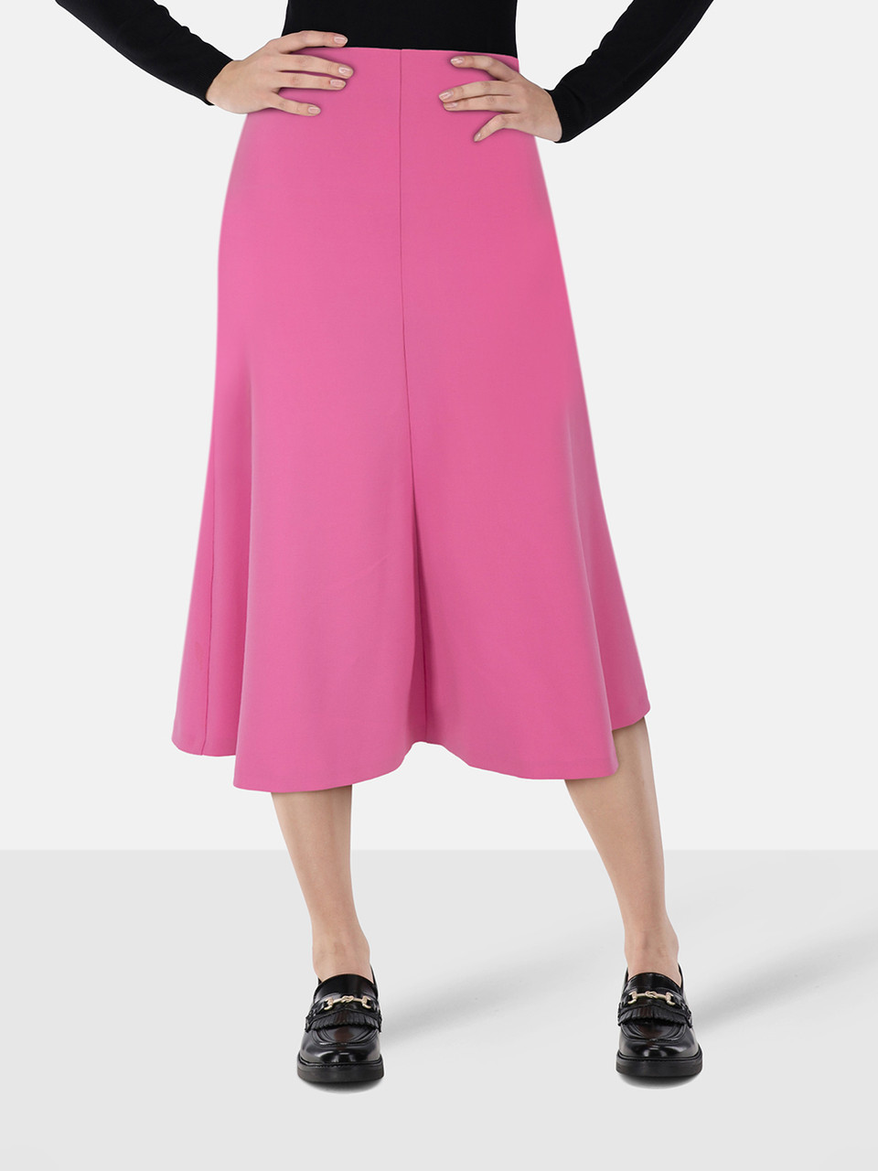 A.W.A.K.E. MODE Pink Midi Flared Skirt