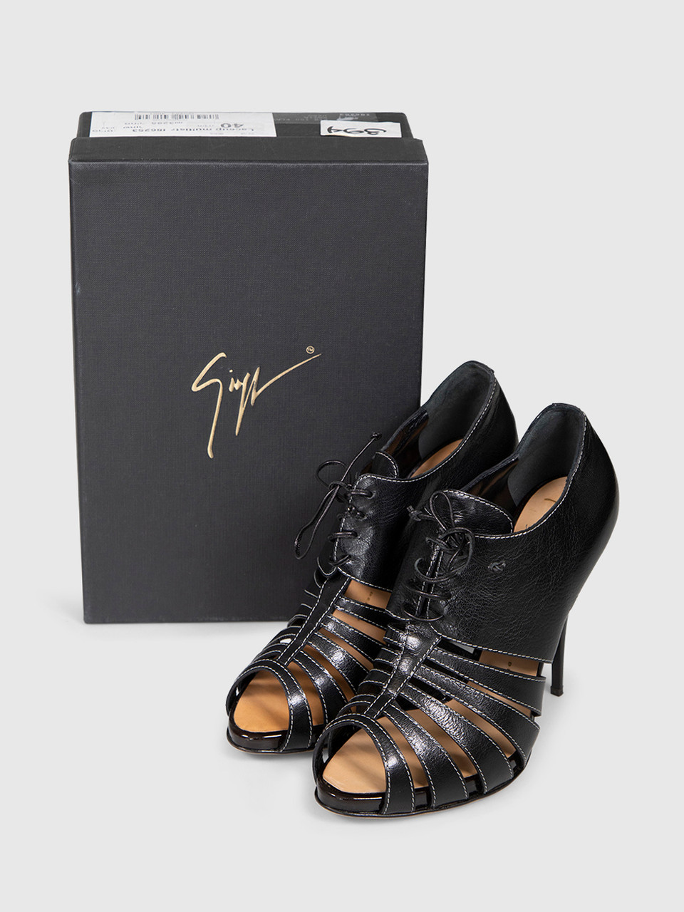 Giuseppe Zanotti Black Leather Cut Out Heels