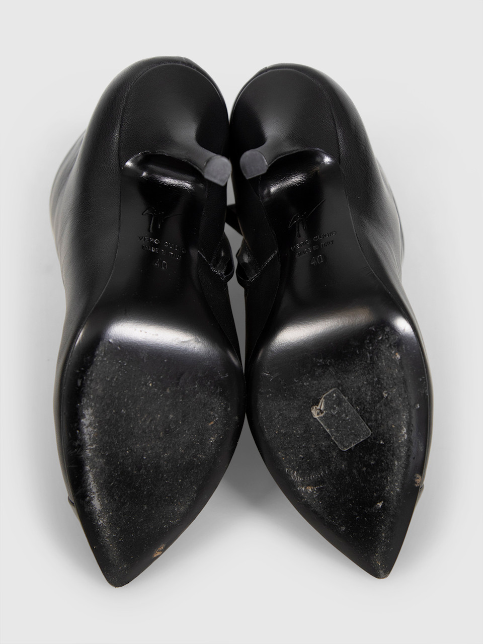 Giuseppe Zanotti Black Cap Toe Leather Ankle Boots