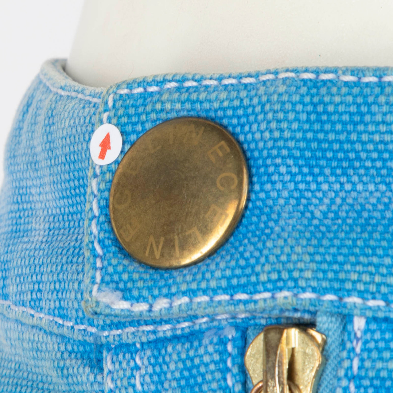 Céline Blue Fitted Zip Detail Mini Skirt