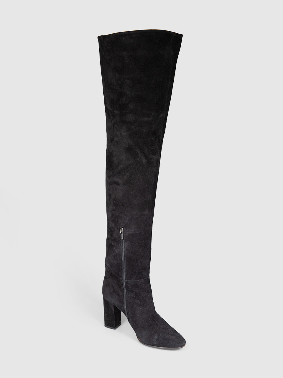 Le Silla Black Knee High Side Zip Suede Boots