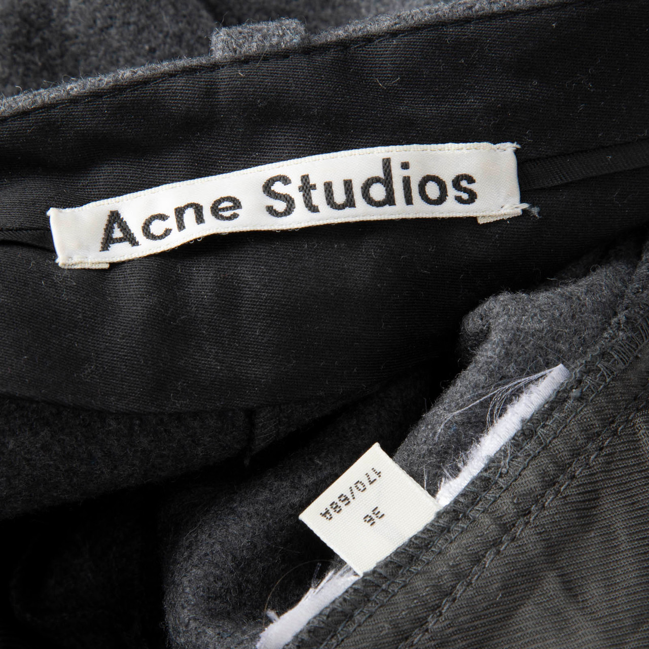 Acne Studios Grey Pleated Tapered Trousers