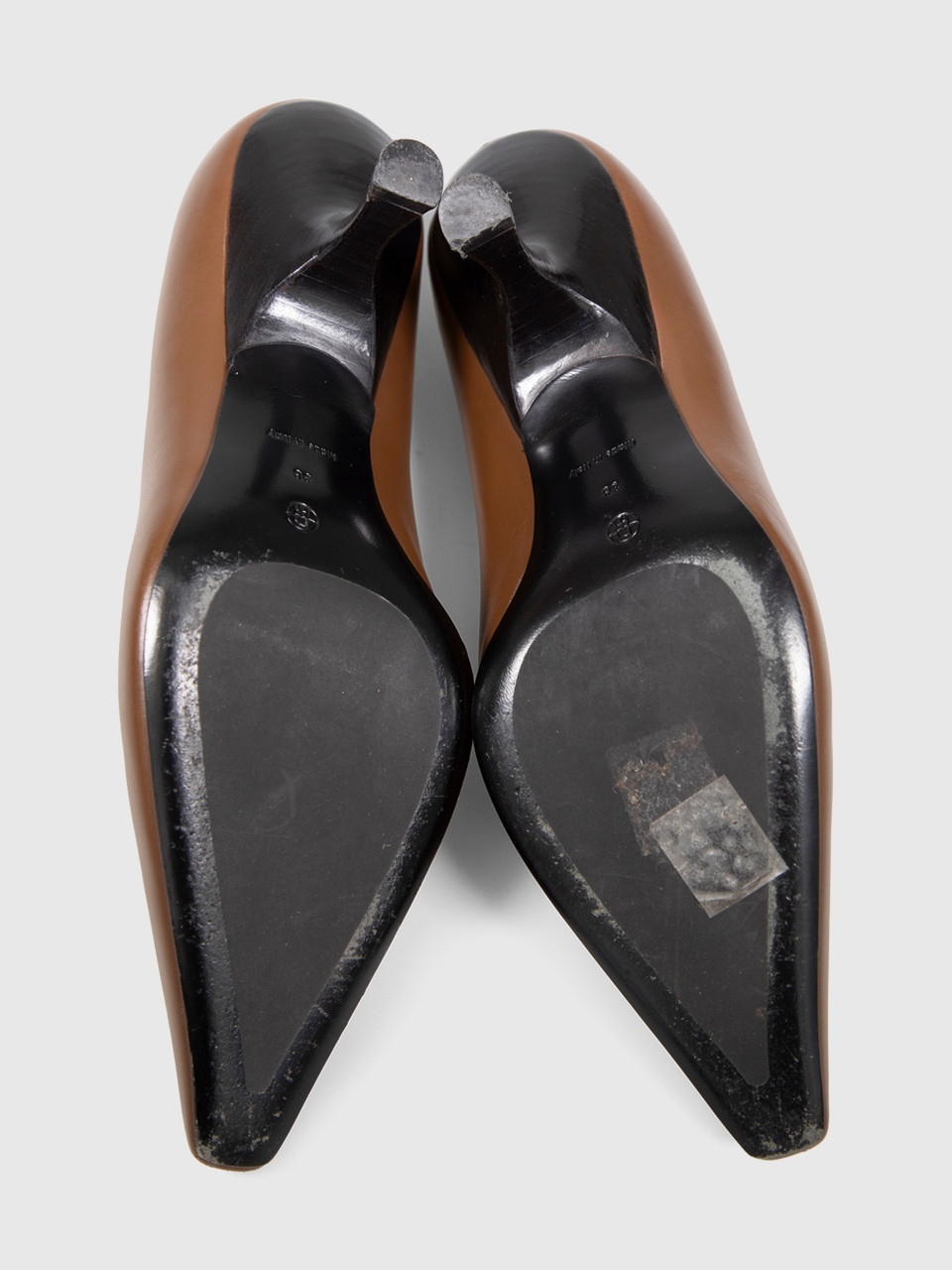 The Row Brown Leather Angular Heels