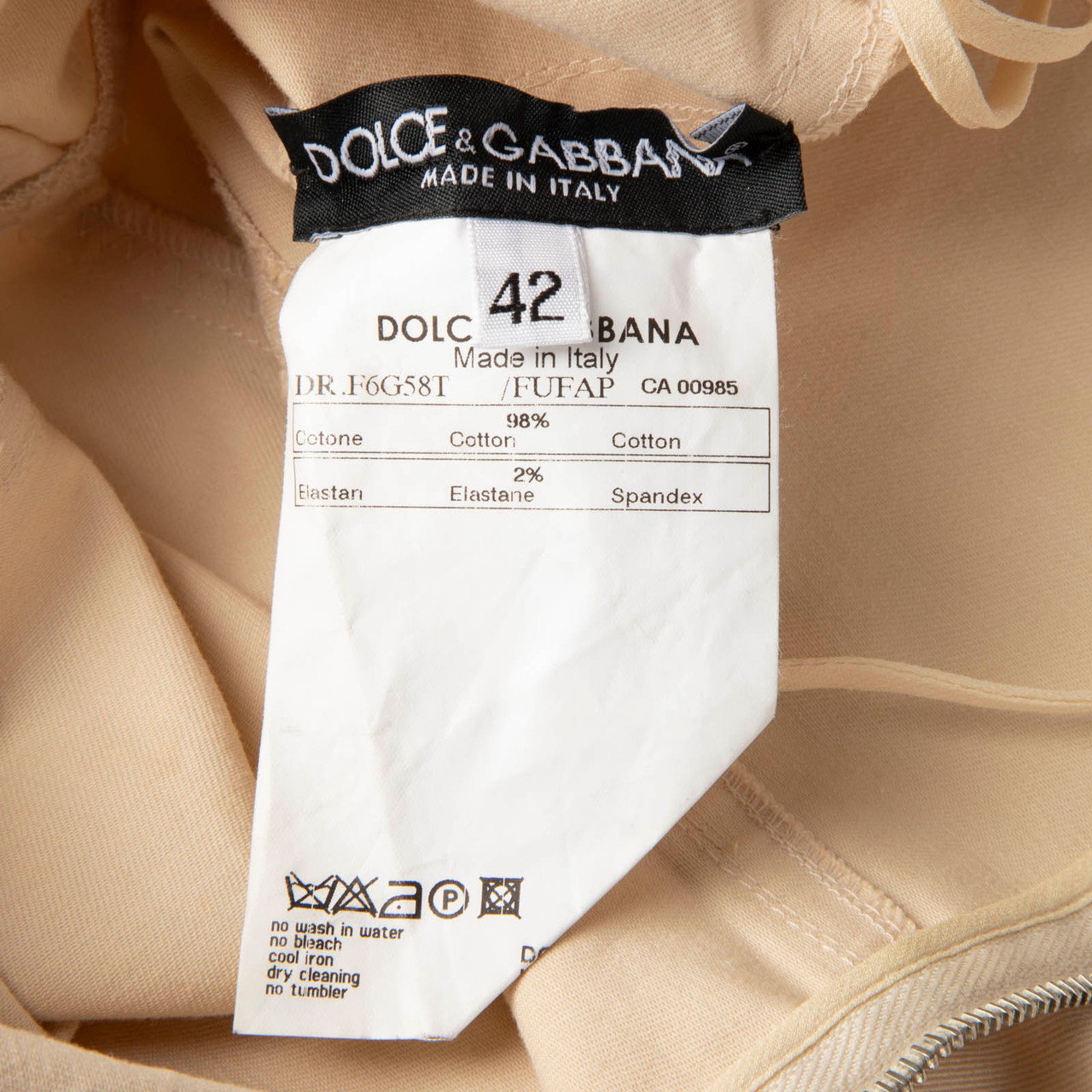 Dolce & Gabbana Beige Fitted Knee Length Dress Dolce & Gabbana Beige Fitted Knee Length Dress