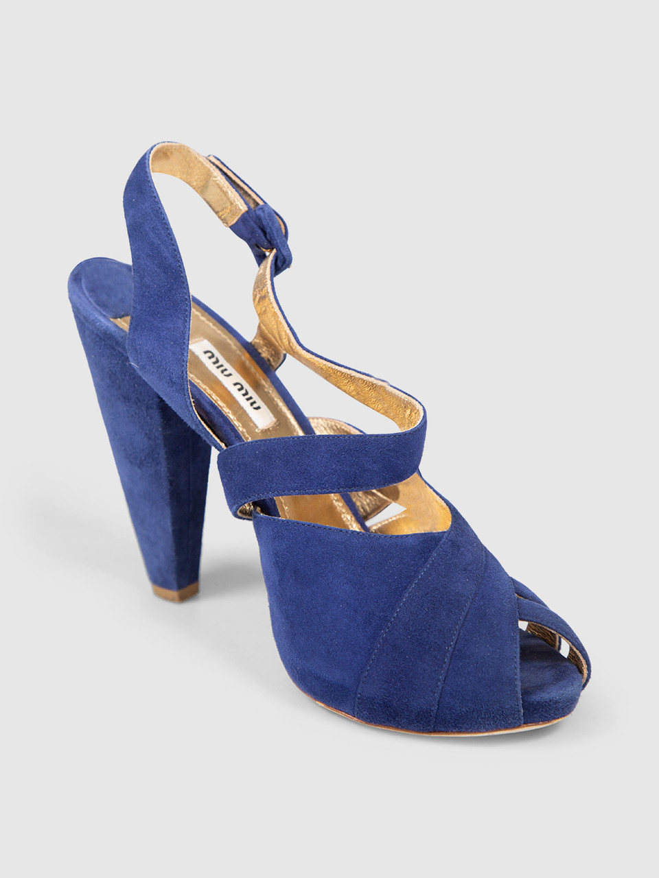 Miu Miu Blue Suede Peep Toe Heels Miu Miu Blue Suede Peep Toe Heels