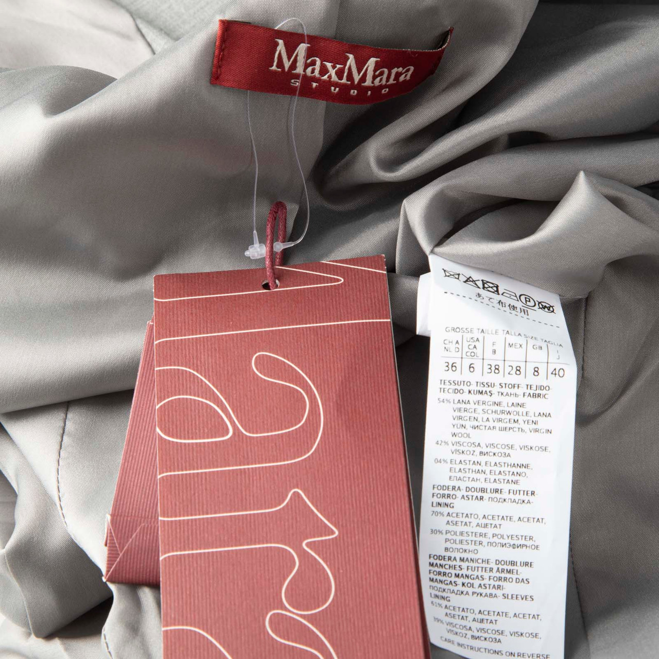 Max Mara Max Mara Studio Grey Wool Double Breasted Blazer Max Mara Max Mara Studio Grey Wool Double Breasted Blazer