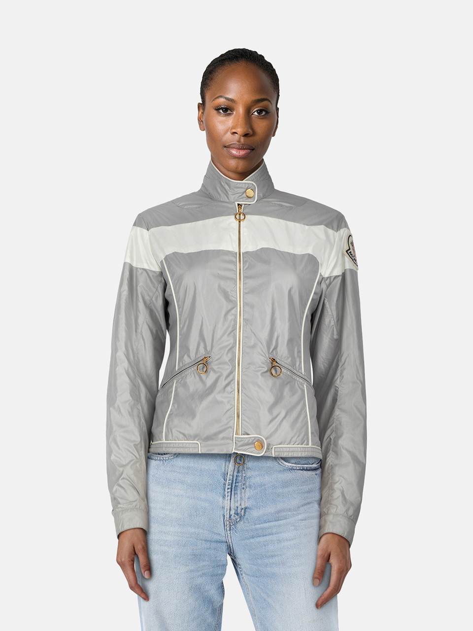 Moncler Grey Racing Zip Up Jacket Moncler Grey Racing Zip Up Jacket