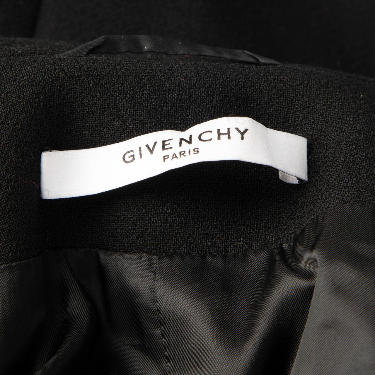 Givenchy Black Wool Flat Collar Long Coat Givenchy Black Wool Flat Collar Long Coat