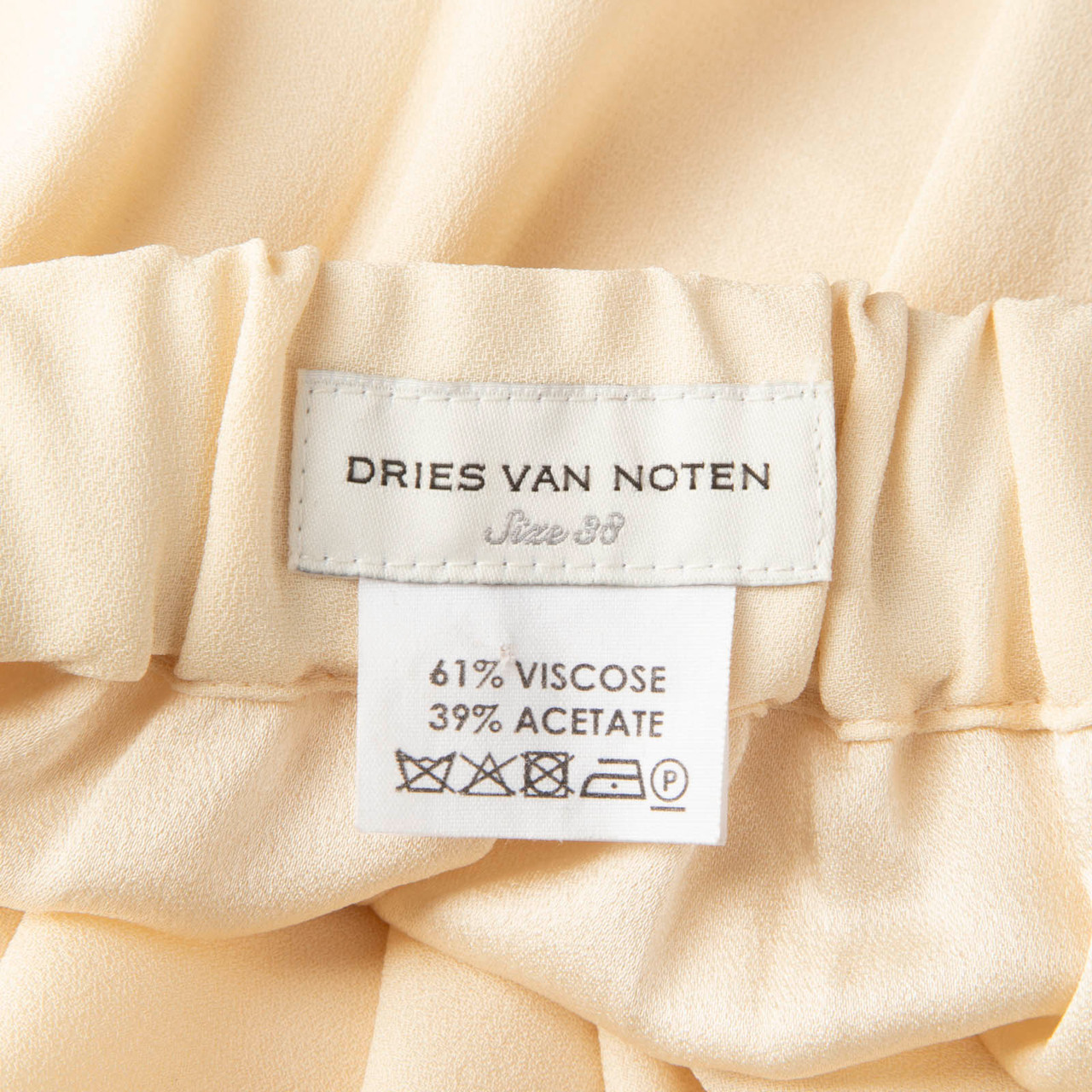 Dries Van Noten Ecru Drawstring Straight Trousers Dries Van Noten Ecru Drawstring Straight Trousers