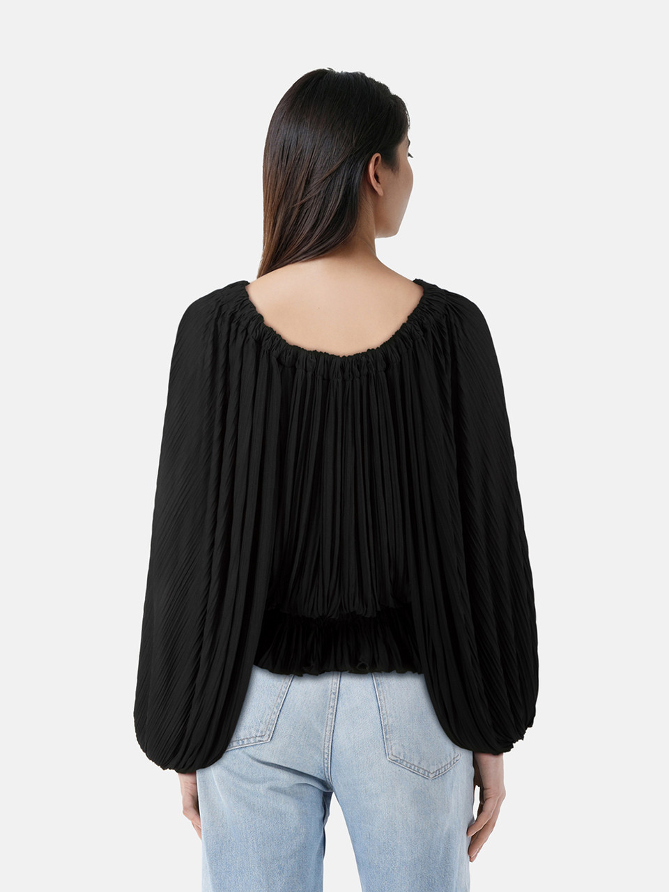 Tom Ford Black Pleated Bubble Top Tom Ford Black Pleated Bubble Top