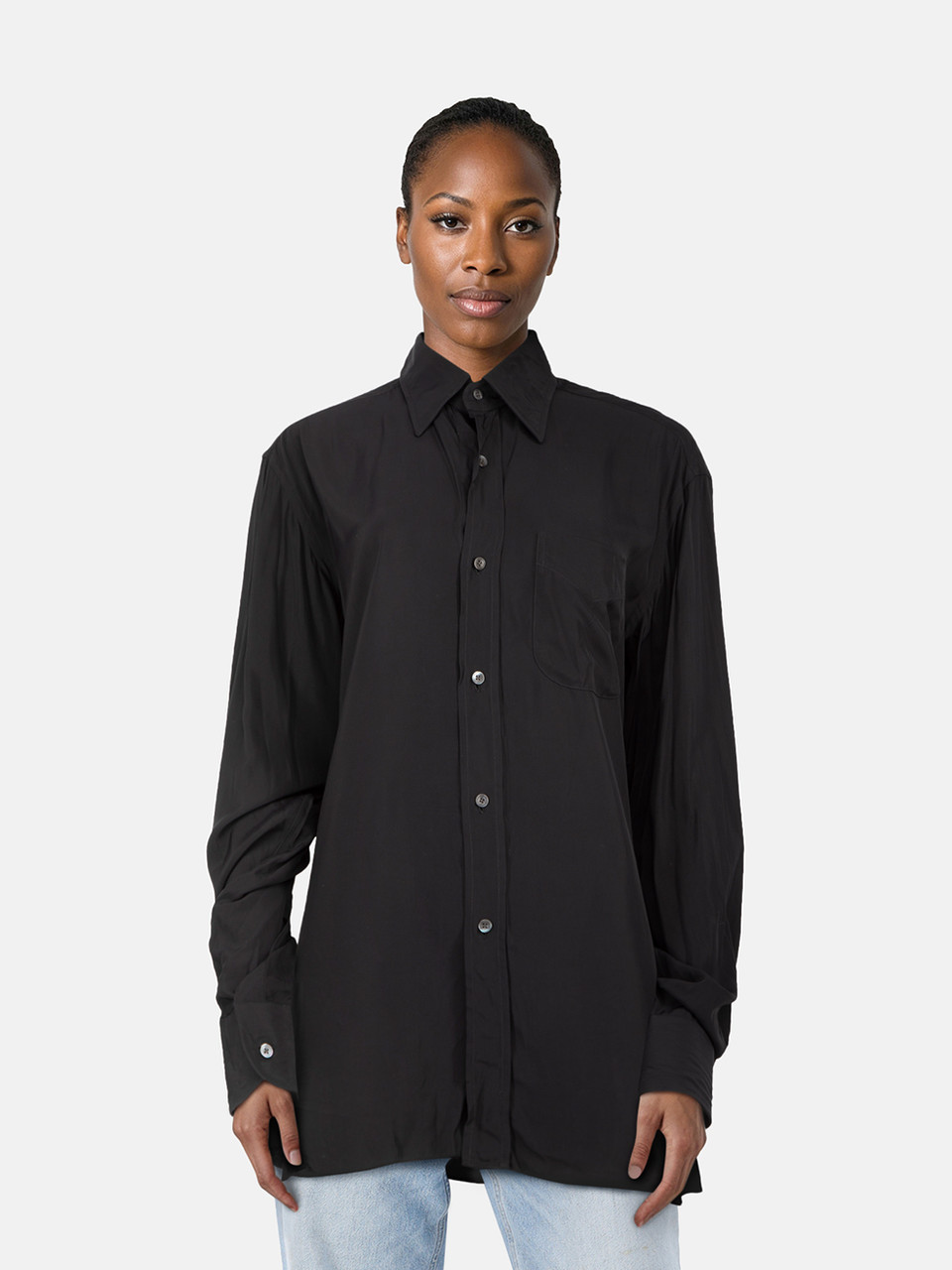 Tom Ford Black Button Down Pocket Detail Shirt Tom Ford Black Button Down Pocket Detail Shirt