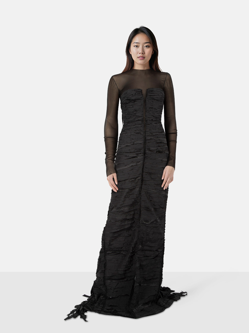 Tom Ford Black Maxi Fringed Dress Tom Ford Black Maxi Fringed Dress