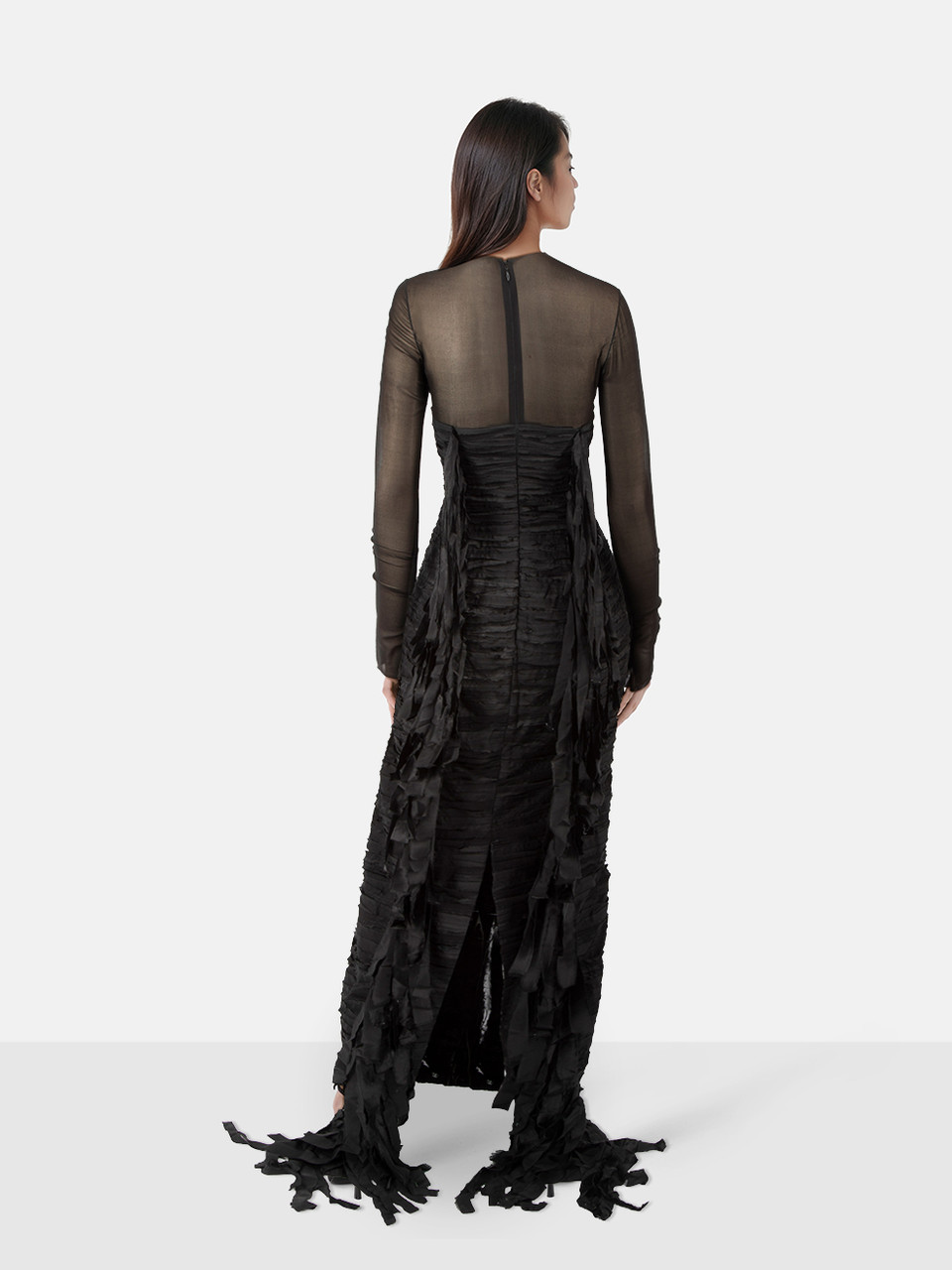Tom Ford Black Maxi Fringed Dress Tom Ford Black Maxi Fringed Dress