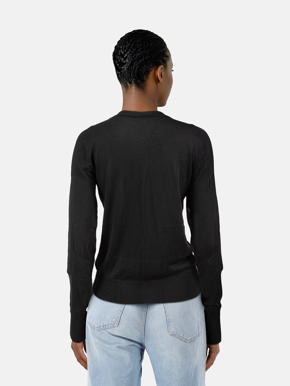 Céline Black Silk Round Neck Top Céline Black Silk Round Neck Top