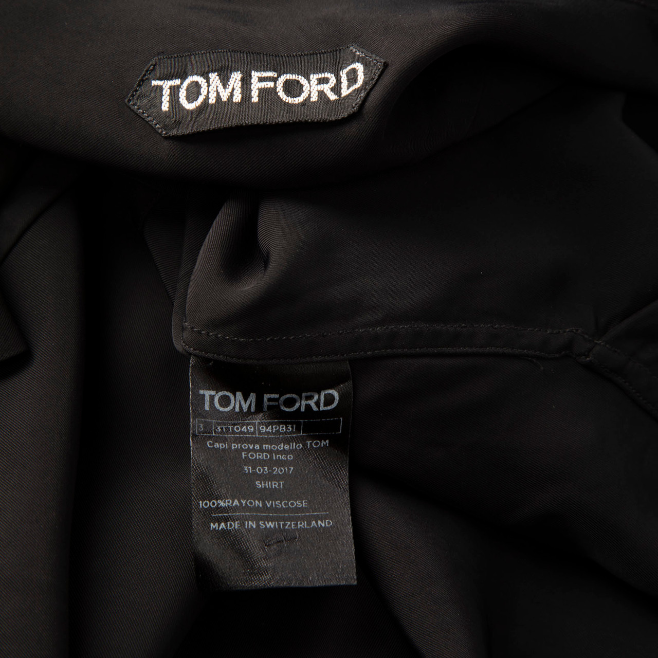 Tom Ford Black Long Sleeve Pin Tuck Shirt Tom Ford Black Long Sleeve Pin Tuck Shirt