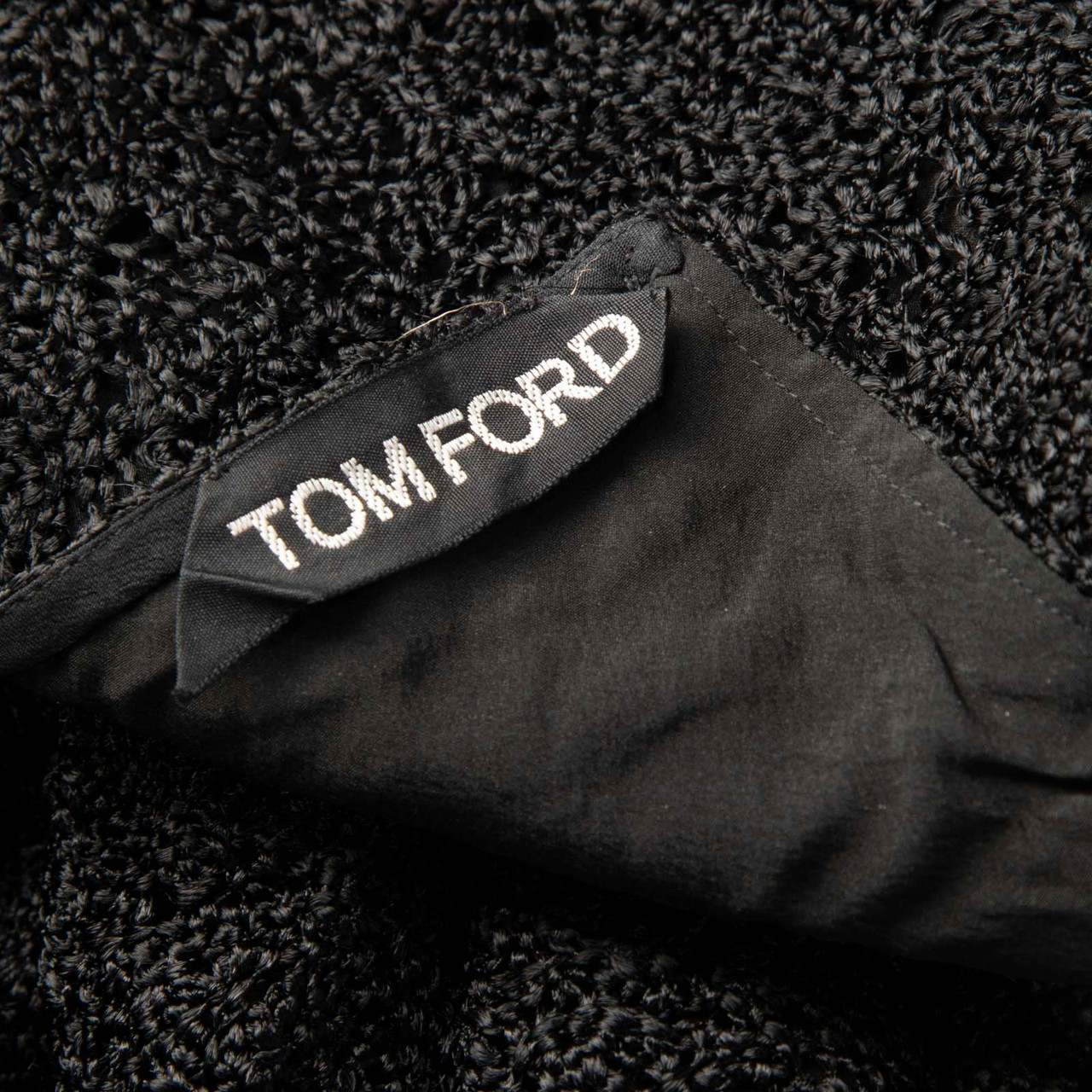 Tom Ford Black Textured Long Sleeve Top