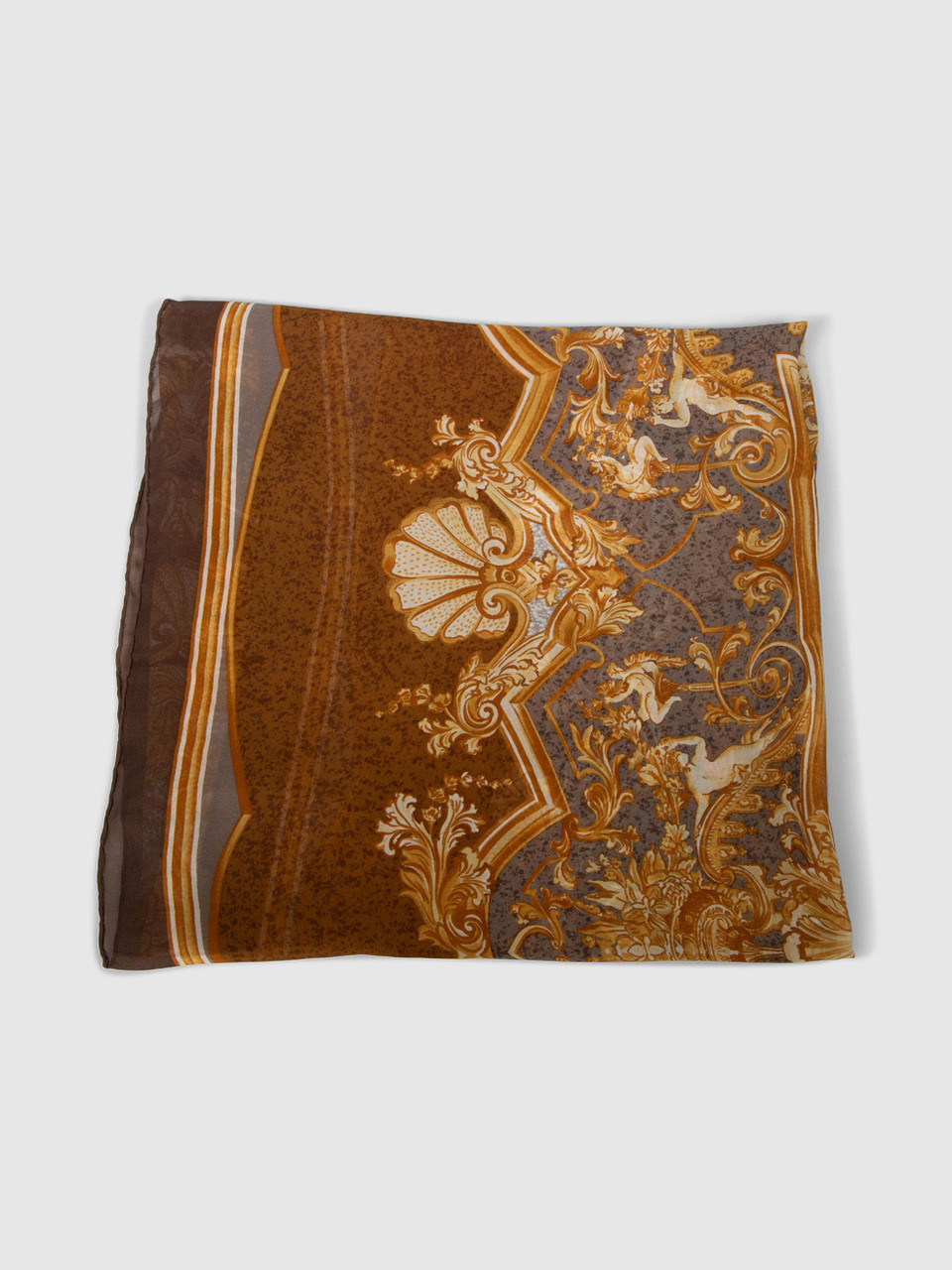 Fendi Baroque Patterned Sheer Silk Scarf