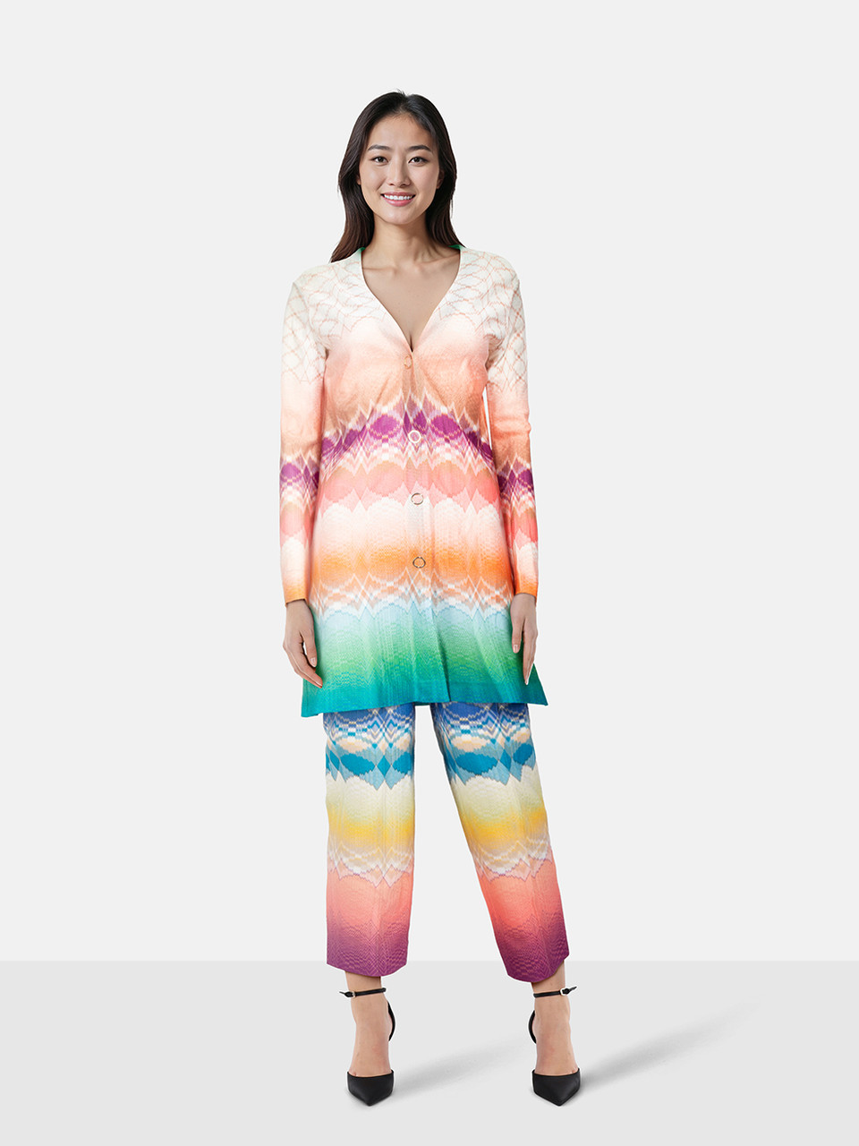 Missoni Abstract Pattern Cardigan & Trouser Set
