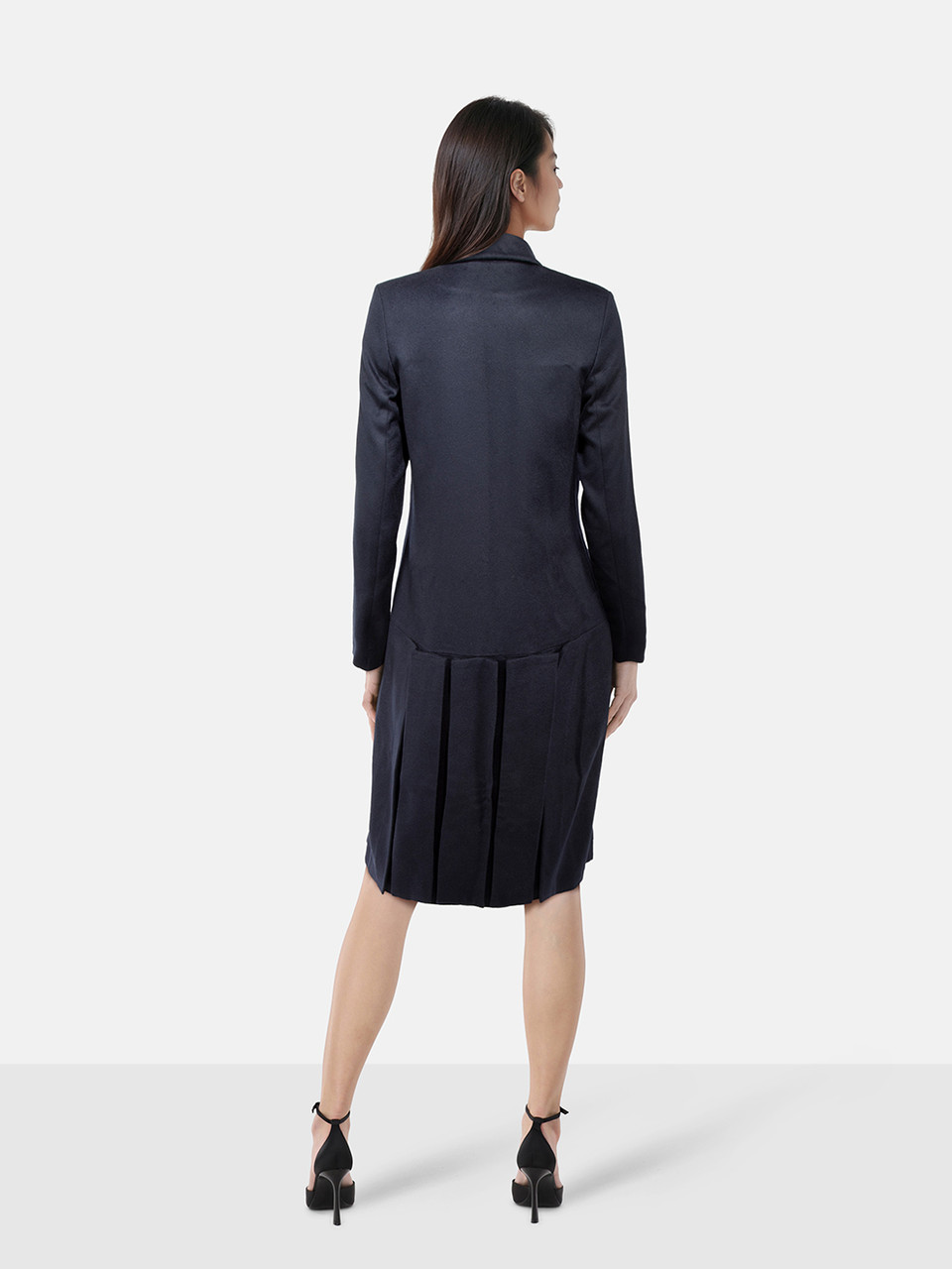 Pringle of Scotland Navy Long Single Breasted Coat