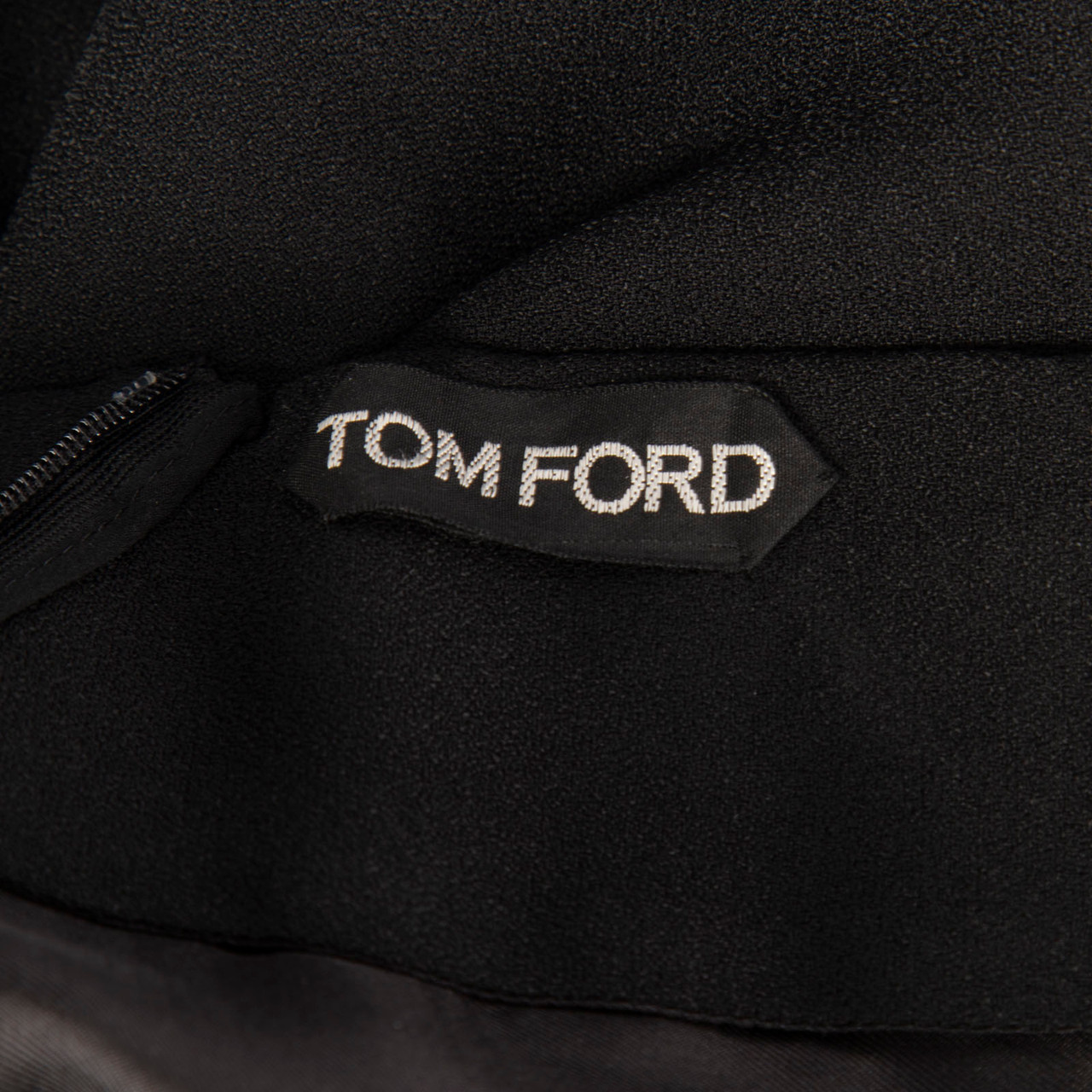 Tom Ford Black & White Drape Asymmetric Skirt