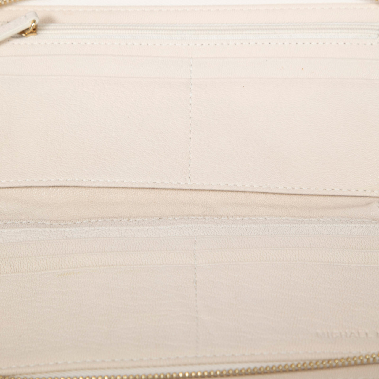 Michael Kors Cream Leather Lock Detail Long Wallet