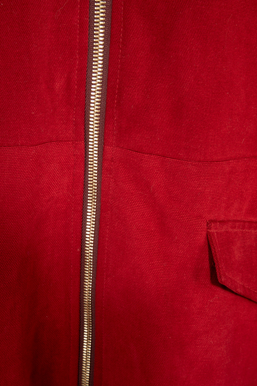 Dolce & Gabbana Red Detachable Lamb Shearling Parka