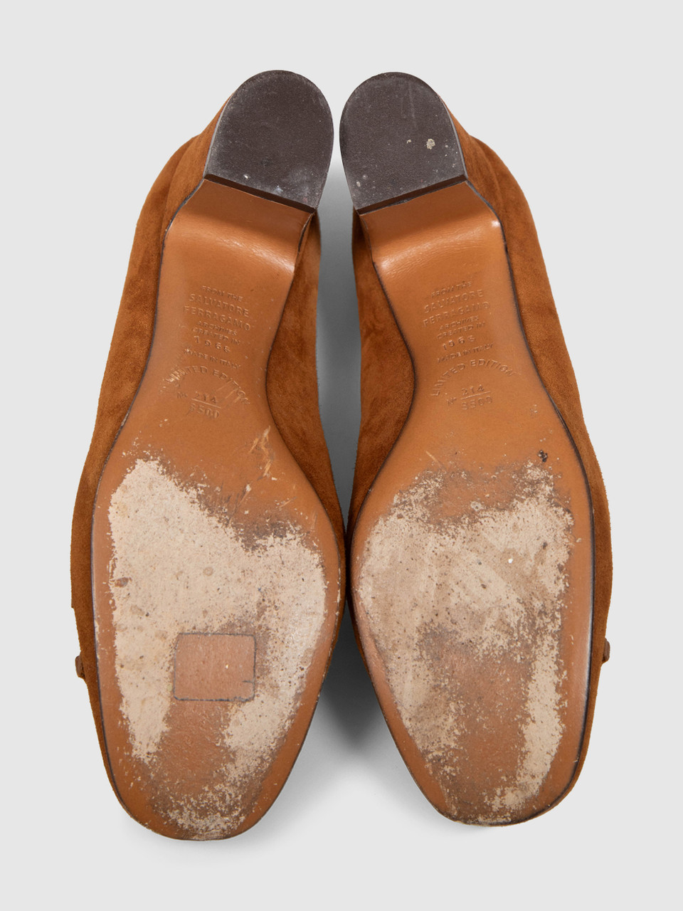 Salvatore Ferragamo Brown Suede Bow Detail Pumps