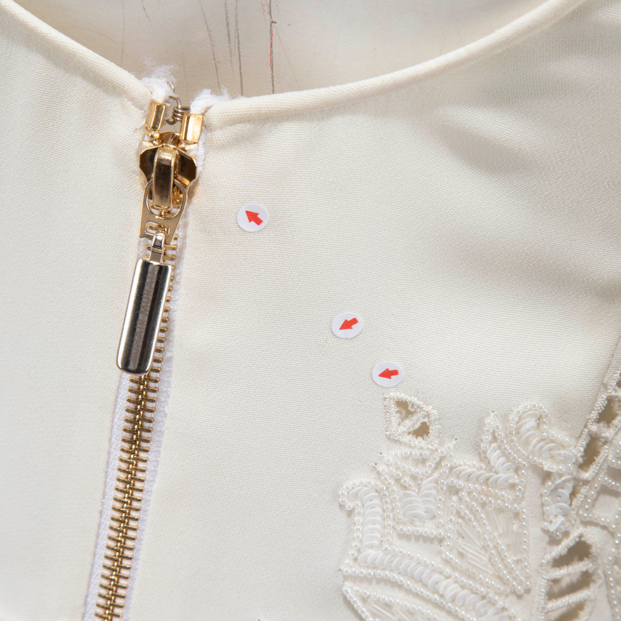 Zuhair Murad Ecru Sequin Cut Out Detail Dress