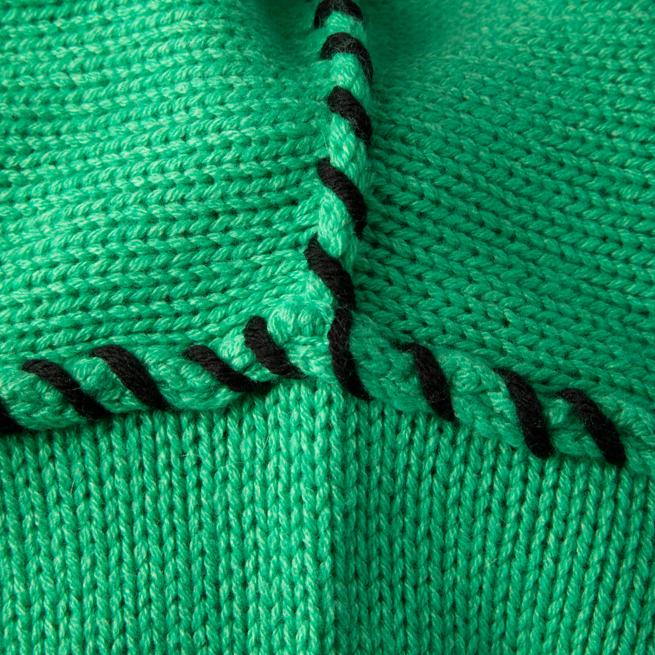 Etro Green Wool Whipstitch Jumper