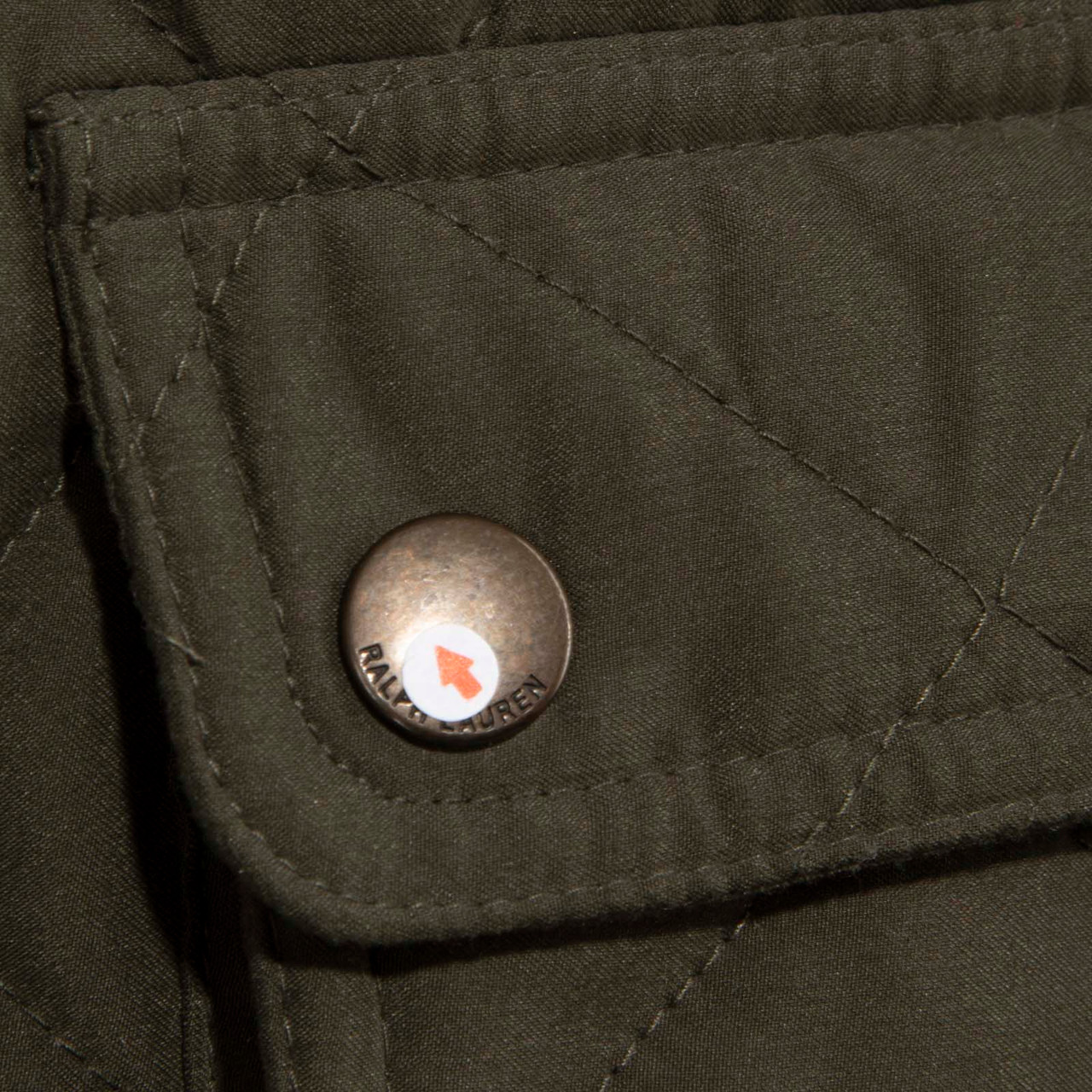 Ralph Lauren Khaki Leather Panel Quilted Jacket