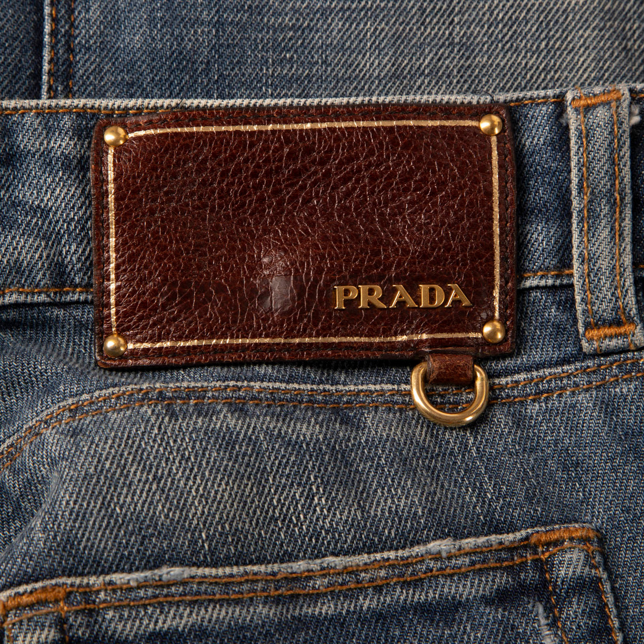 Prada Blue Low Rise Denim Skinny Jeans
