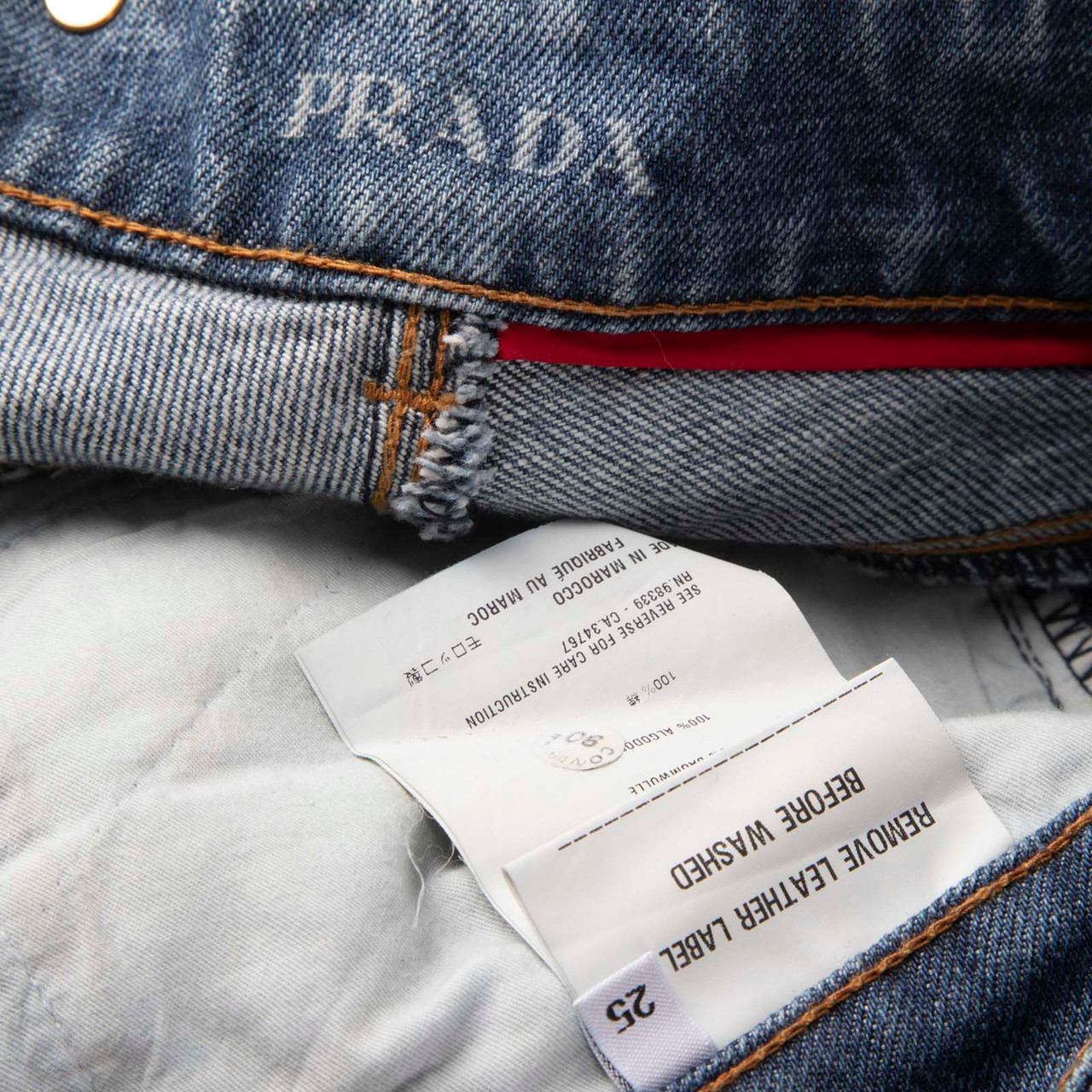 Prada Blue Low Rise Denim Skinny Jeans