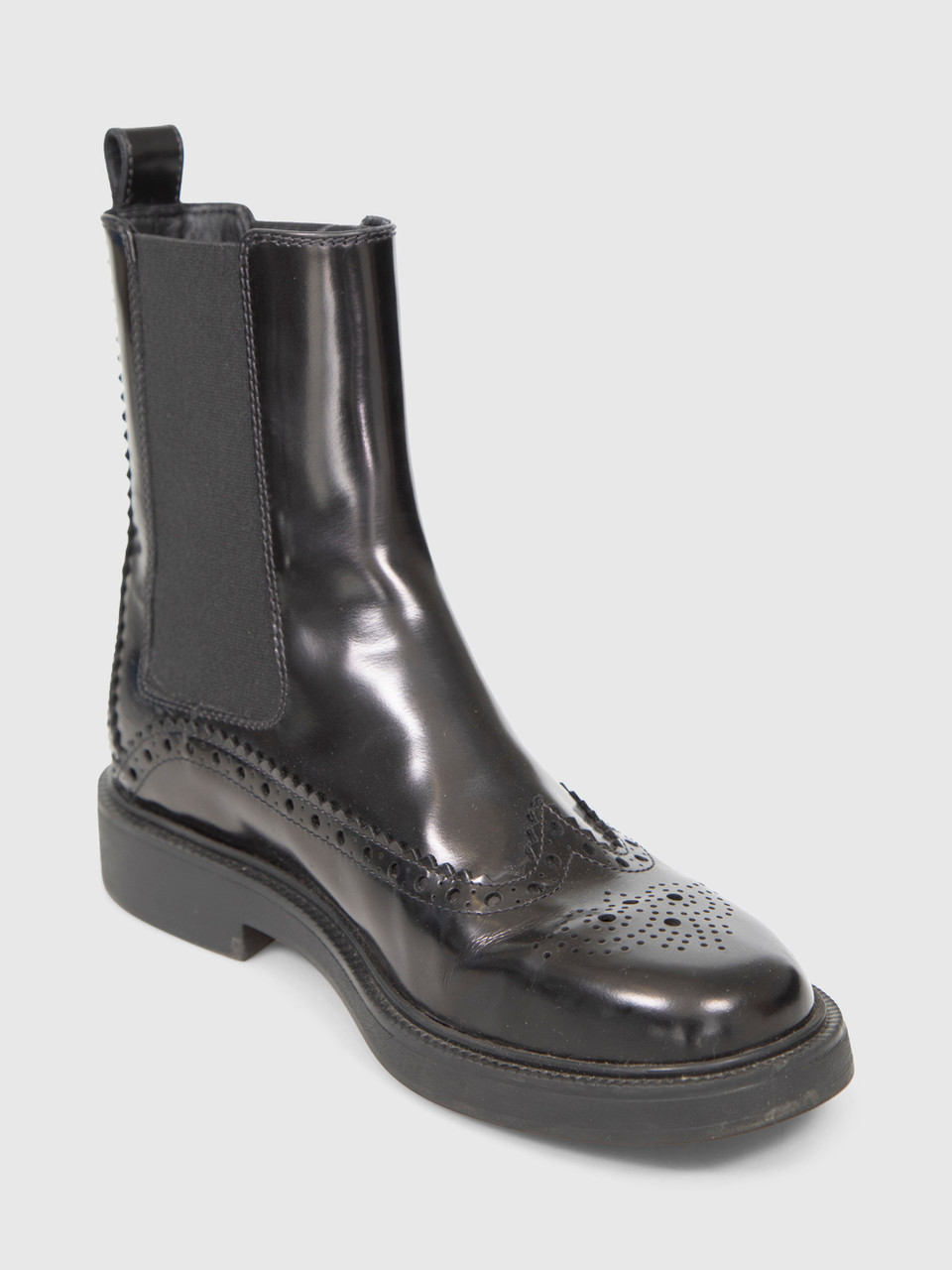 Tod's Black Leather Broderie Boots