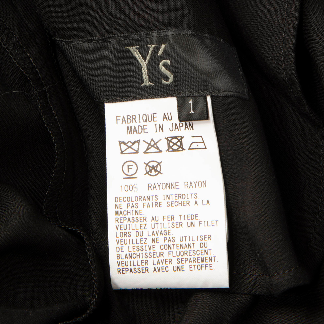Yohji Yamamoto Y's Black Asymmetric Drawstring Dress