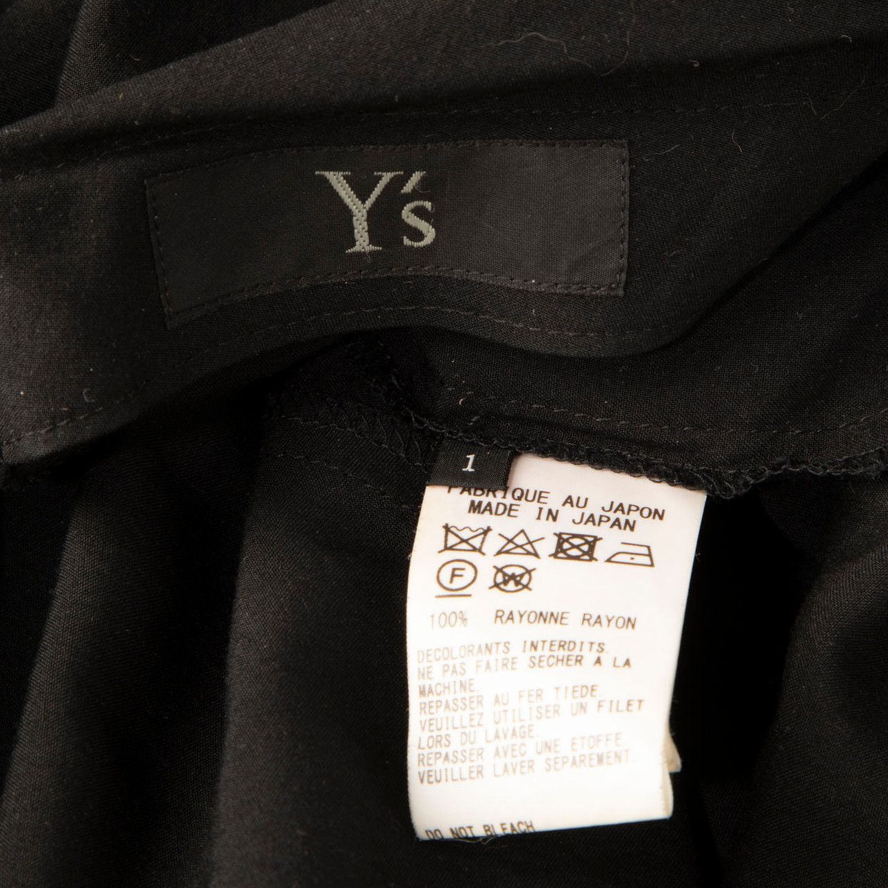 Yohji Yamamoto Y's Black Raw Hem Asymmetric Midi Dress