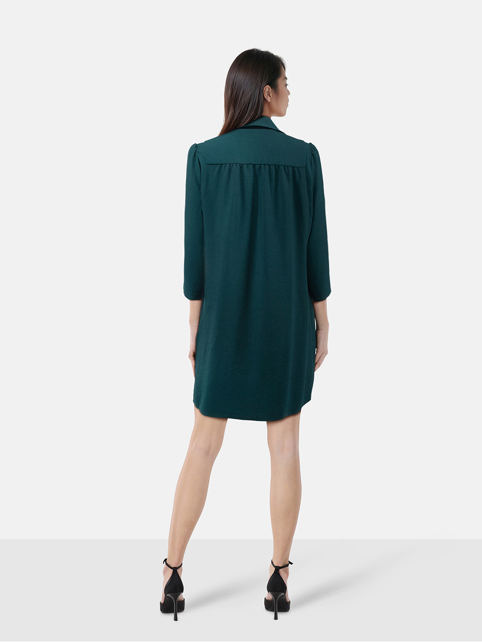 ba&sh Green V-Neck Mini Babydoll Dress