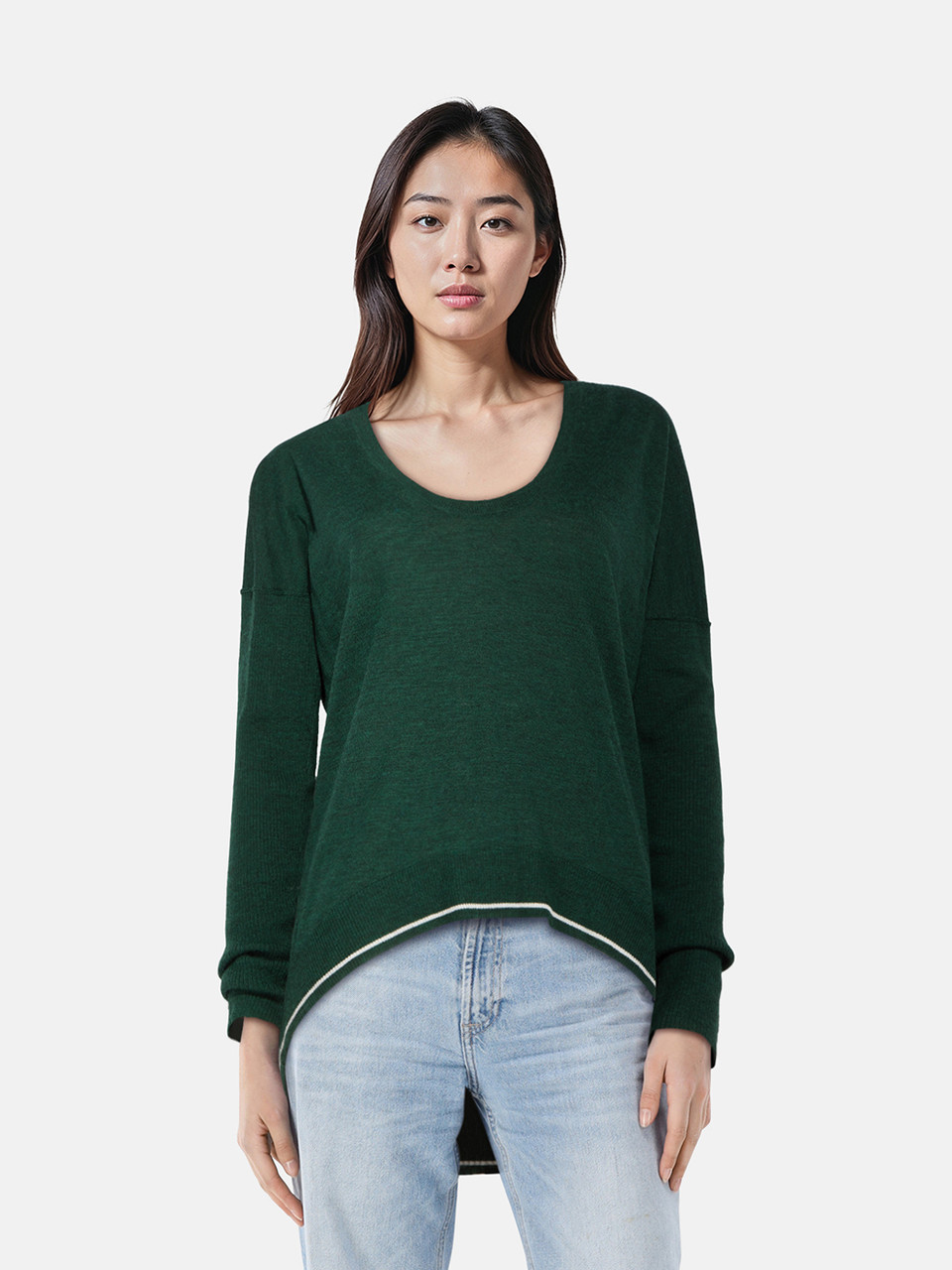 Zadig & Voltaire Green Wool Knit Scoop Neck Jumper