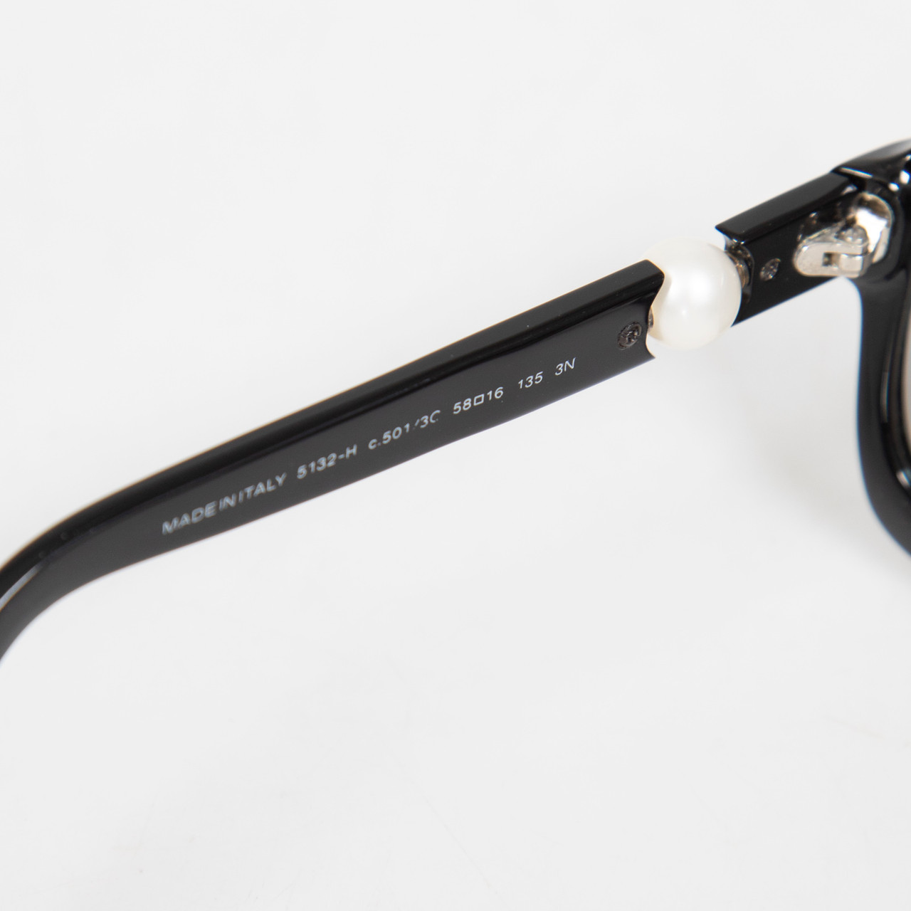 Chanel Black Faux Pearl Detail Sunglasses