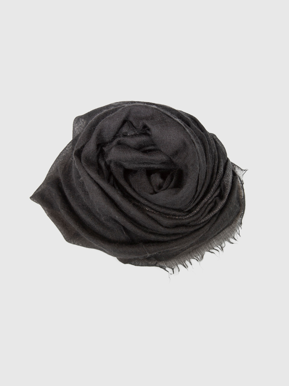 Chanel Black Cashmere Metallic CC Scarf