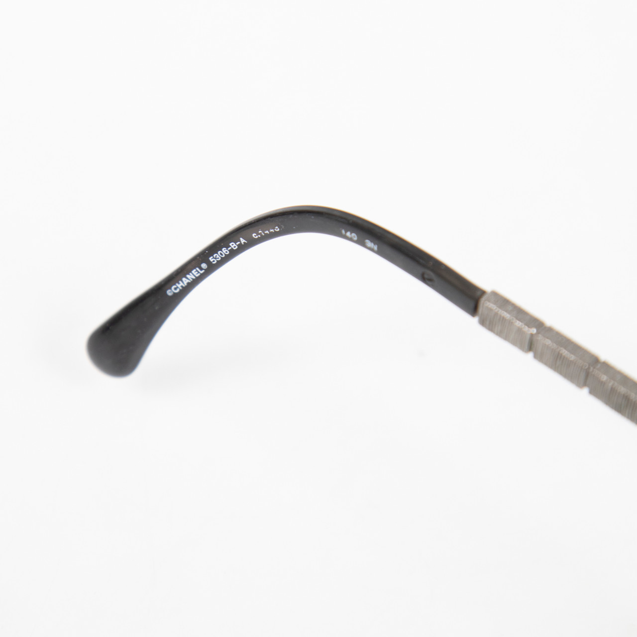 Chanel Black Embellished Arm Round Sunglasses