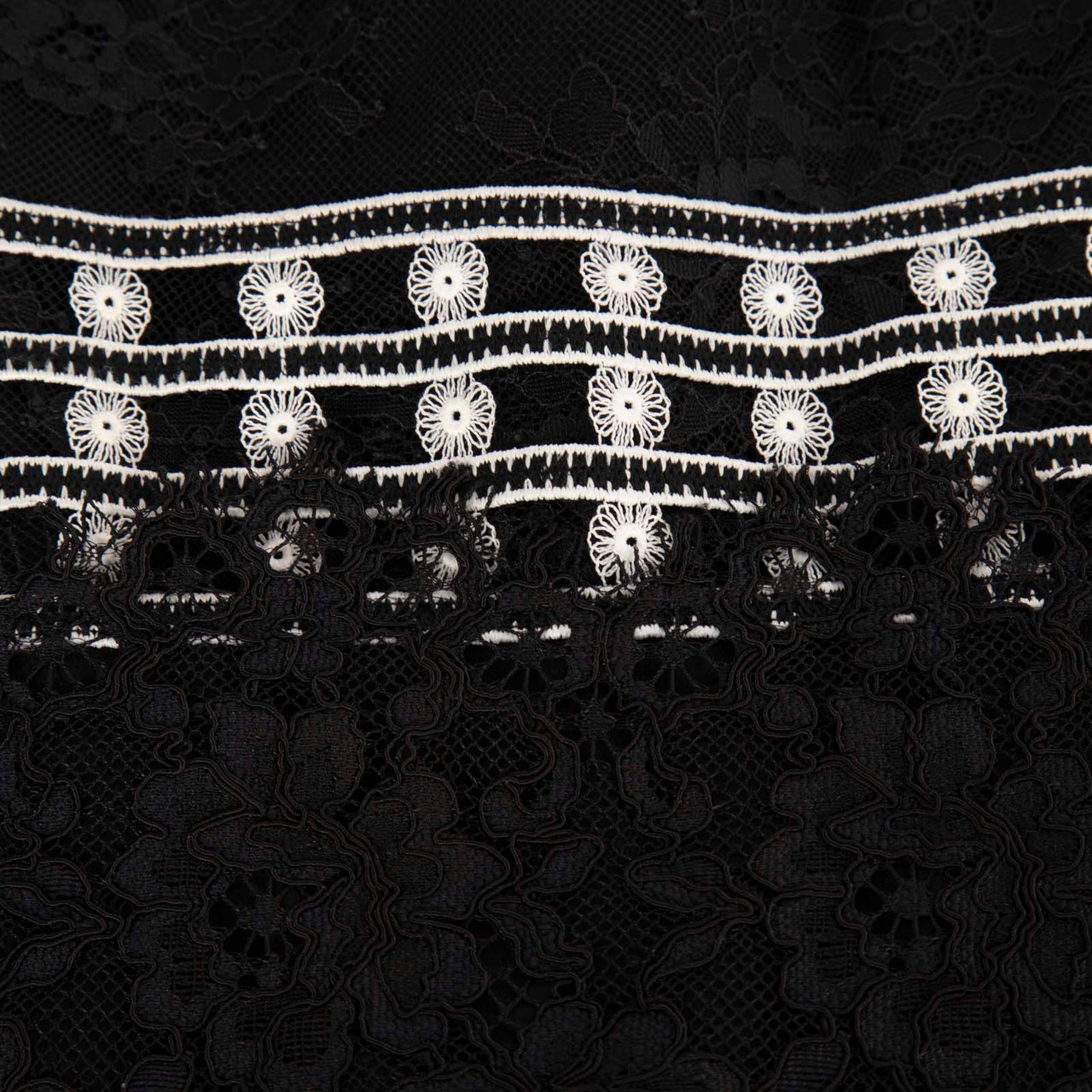 Sandro Black & White Floral Lace Dress