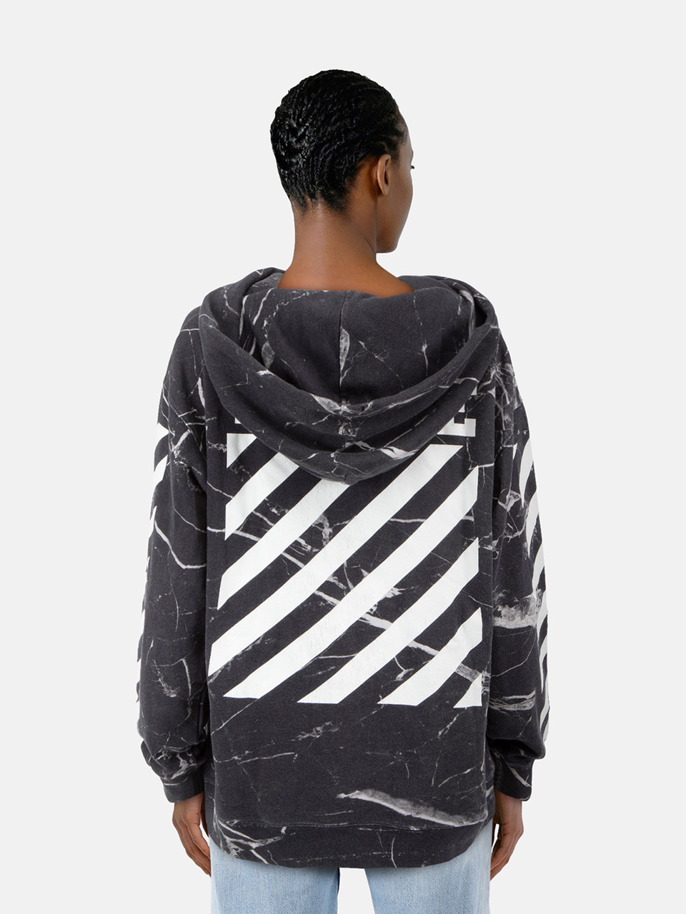 Off-White Caravaggio Marble Print Logo Hoodie